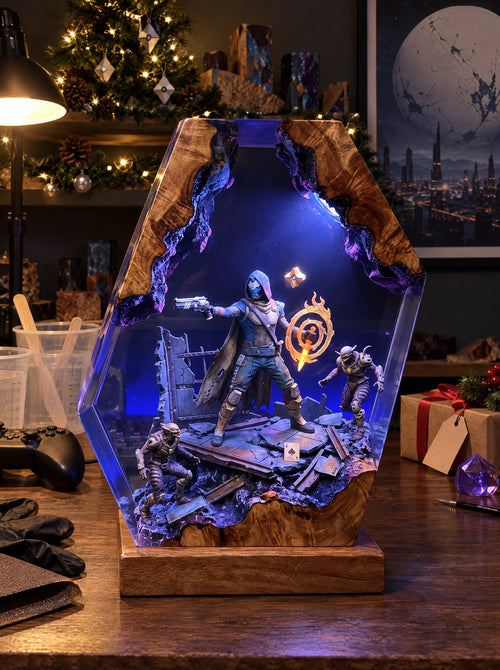 Handmade Destiny Resin Lamp - Cayde vs. The Fallen