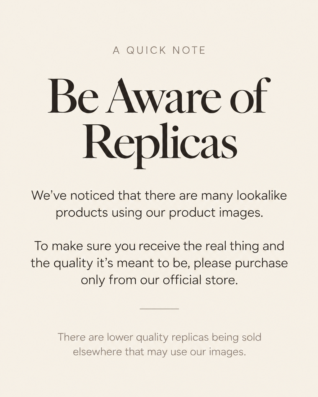 Be aware of replicas