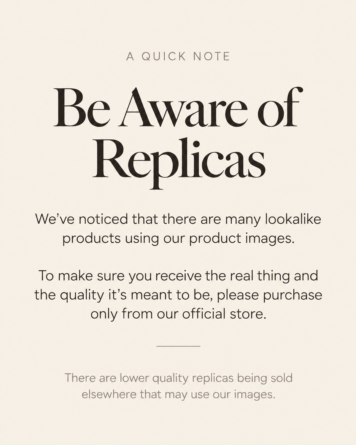 Be aware of replicas